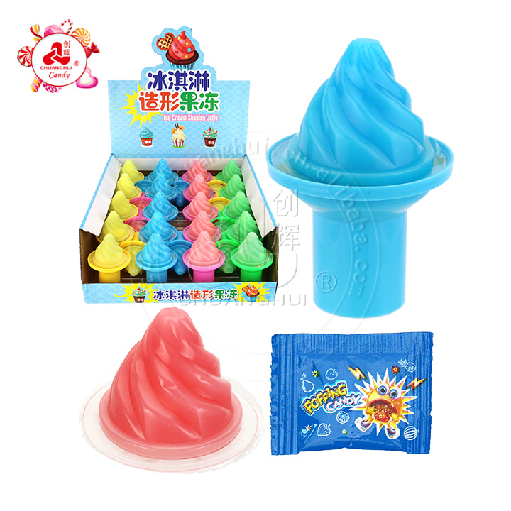 Torch shaped jelly pudding cup with popping candy CH-K296