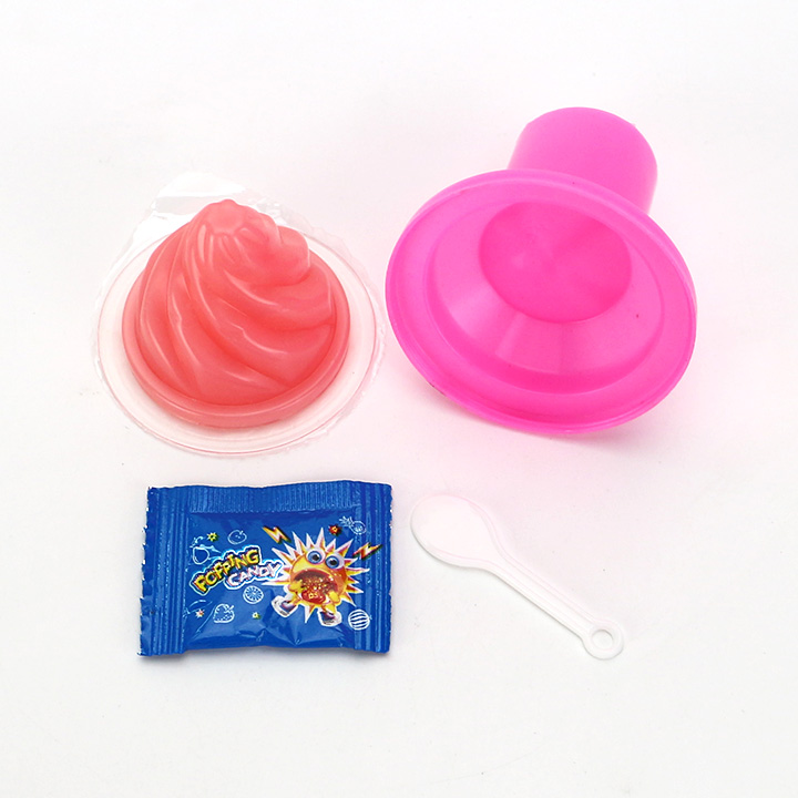 Torch shaped jelly pudding cup with popping candy CH-K296