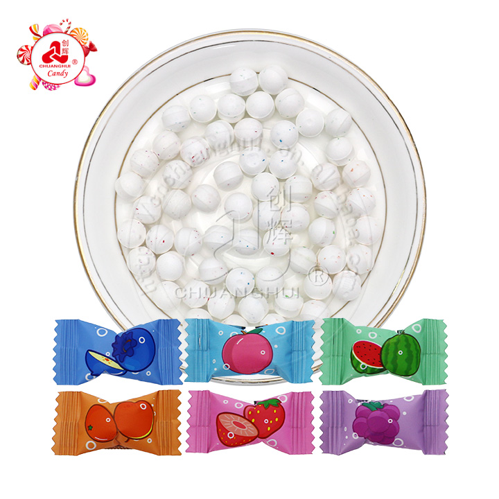 Wholesale sugar-free mixed fruit flavored soda bubble fizzy pressed tablet candy in bulk CH-S116