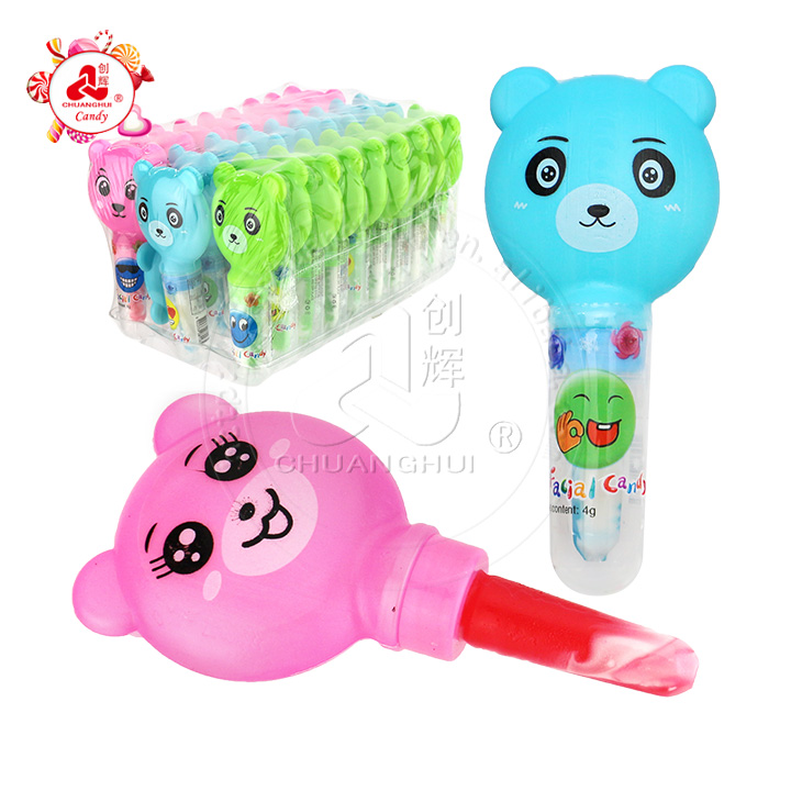 Cartoon bear head shaped nipple lollipop hard candy CH-T1293