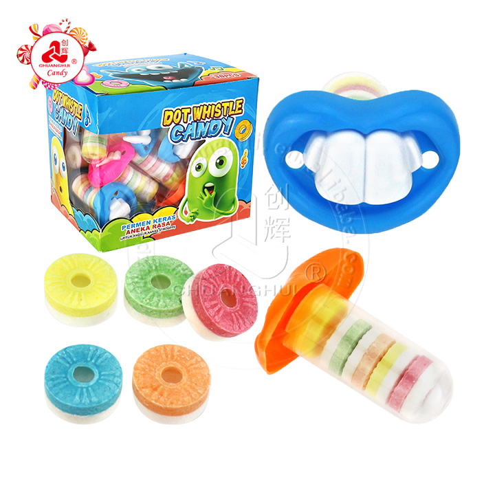 Halloween buckteeth mouth toy and whistle pressed candy CH-T1295