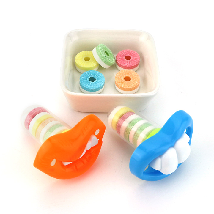 Halloween buckteeth mouth toy and whistle pressed candy CH-T1295
