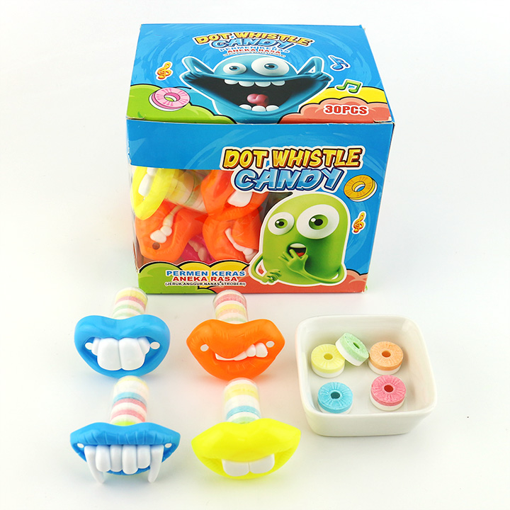 Halloween buckteeth mouth toy and whistle pressed candy CH-T1295