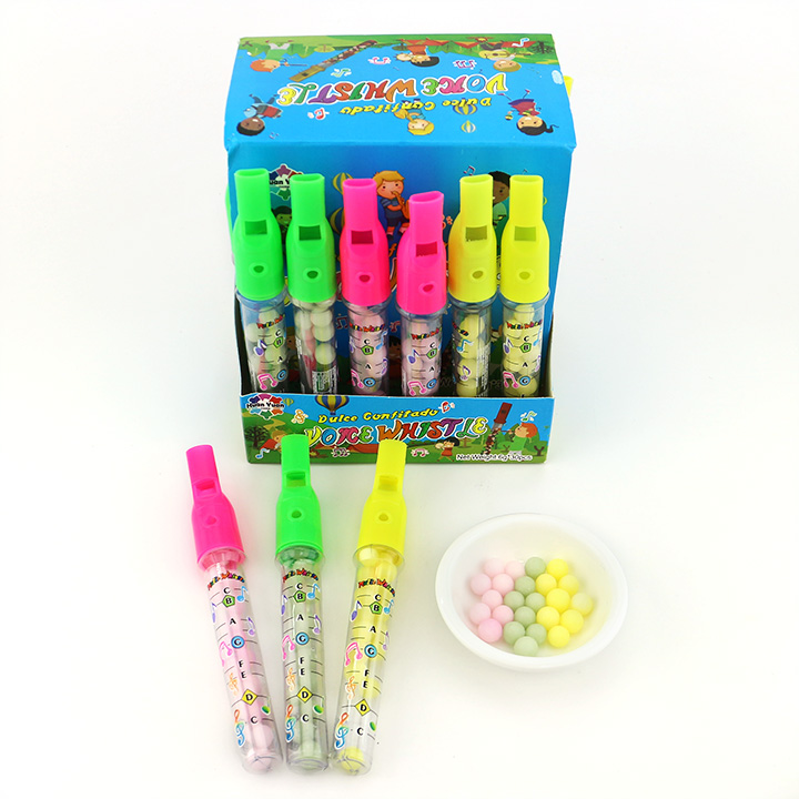 Voice whistle toy candy with colorful pearl candy CH-T1296