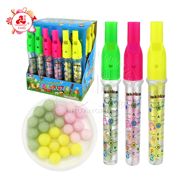 Voice whistle toy candy with colorful pearl candy CH-T1296