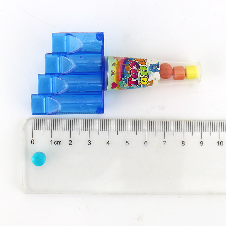 Colorful plastic harmonica shaped whistle toy candy CH-T1300
