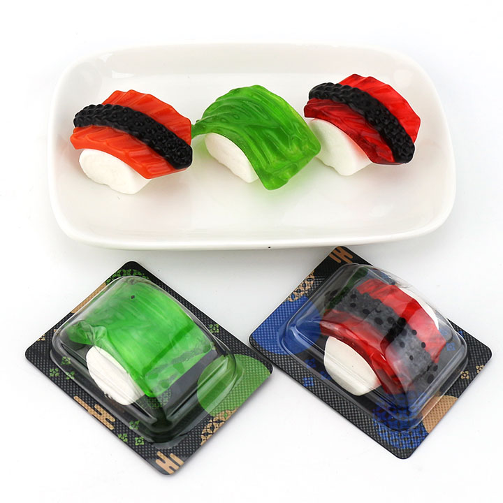 Japanese sweet Sushi shaped soft gummy candy with marshmallows CH-J579
