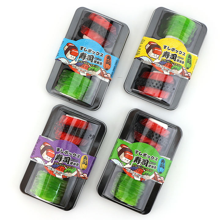 Japanese sweet fruity flavors sushi shaped soft gummy candy with jam CH-J580