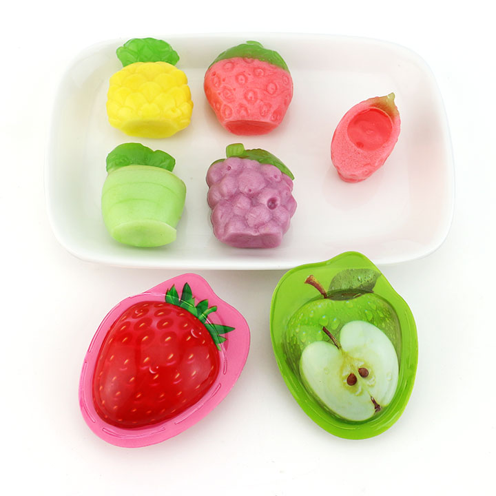 Wholesale 3D fruit shaped jam filled soft gummy candy in bulk CH-S117