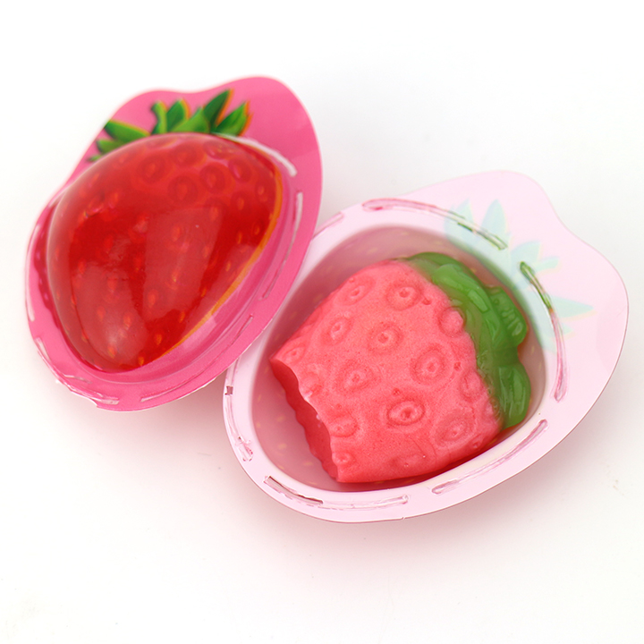 Wholesale 3D fruit shaped jam filled soft gummy candy in bulk CH-S117