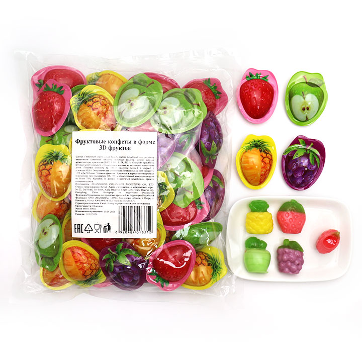 Wholesale 3D fruit shaped jam filled soft gummy candy in bulk CH-S117