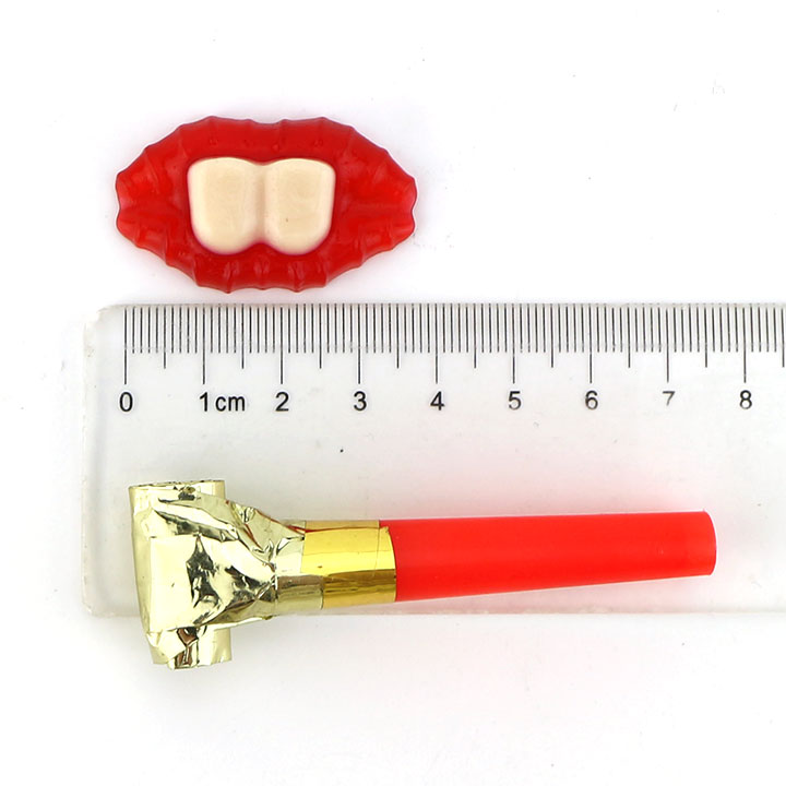 Funny Blowing tongue whistle toy and buck teeth mouth soft gummy candy CH-T1303