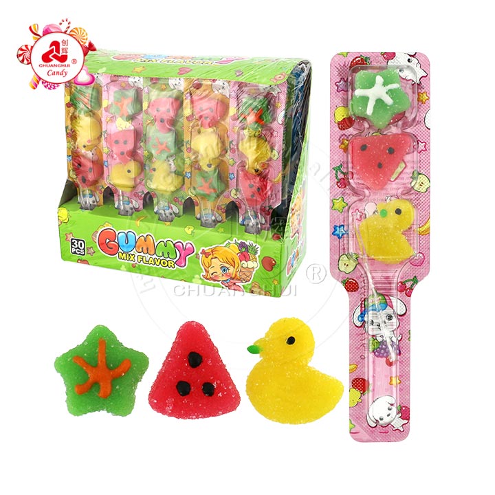 Cartoon 3-in-1 stars, watermelon slices, duck shaped string soft gummy candy CH-J585