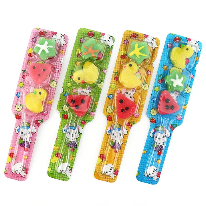 Cartoon 3-in-1 stars, watermelon slices, duck shaped string soft gummy candy CH-J585