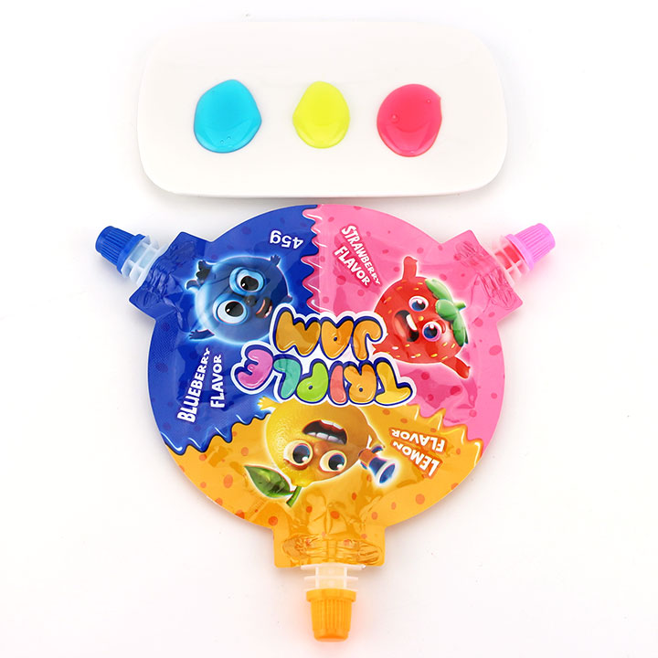 Halal Triple jam three fruity flavors squeeze jelly sour gel syrup candy CH-K297