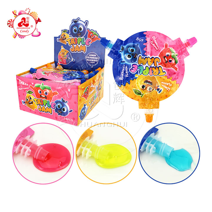 Halal Triple jam three fruity flavors squeeze jelly sour gel syrup candy CH-K297