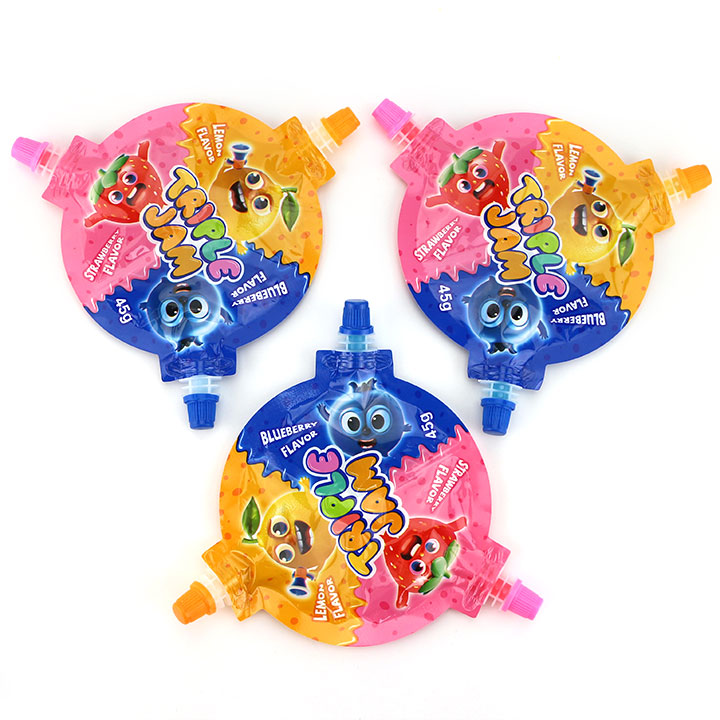 Halal Triple jam three fruity flavors squeeze jelly sour gel syrup candy CH-K297