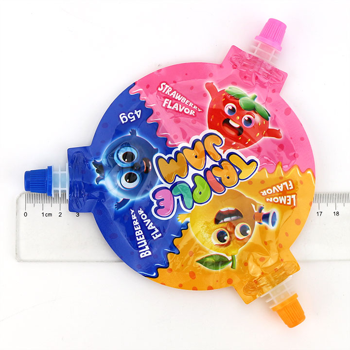 Halal Triple jam three fruity flavors squeeze jelly sour gel syrup candy CH-K297