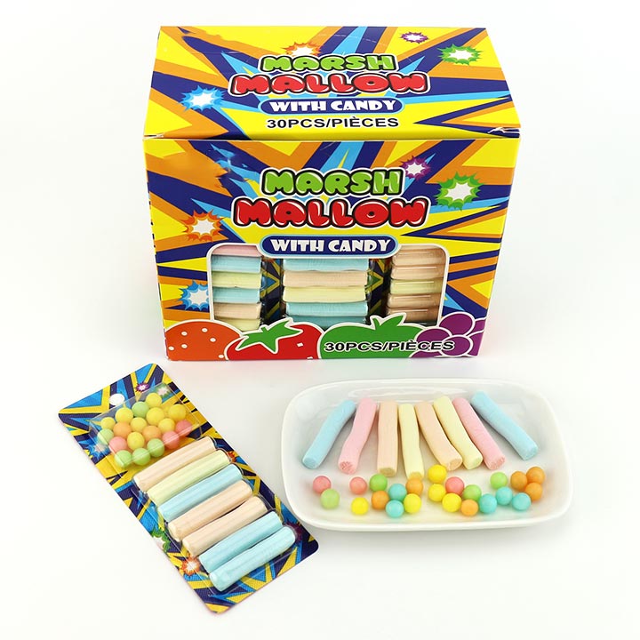 Mini Noodle shaped marshmallows with colorful puffed candy CH-M185