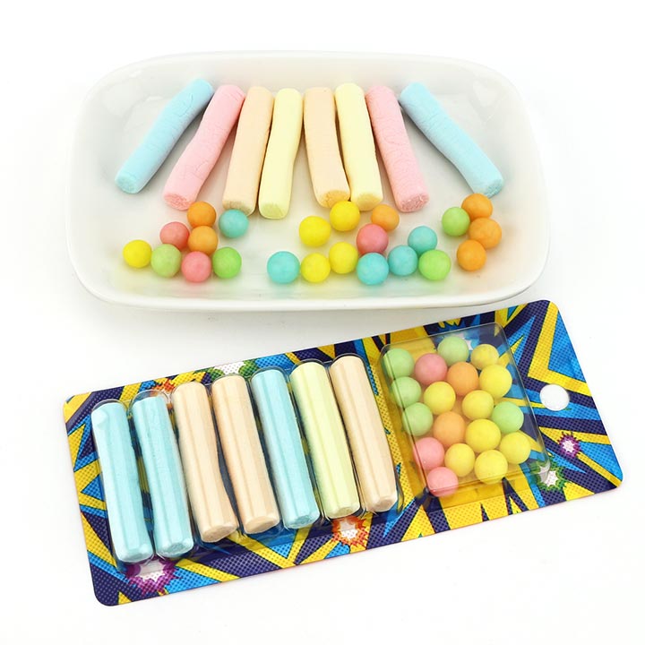 Mini Noodle shaped marshmallows with colorful puffed candy CH-M185