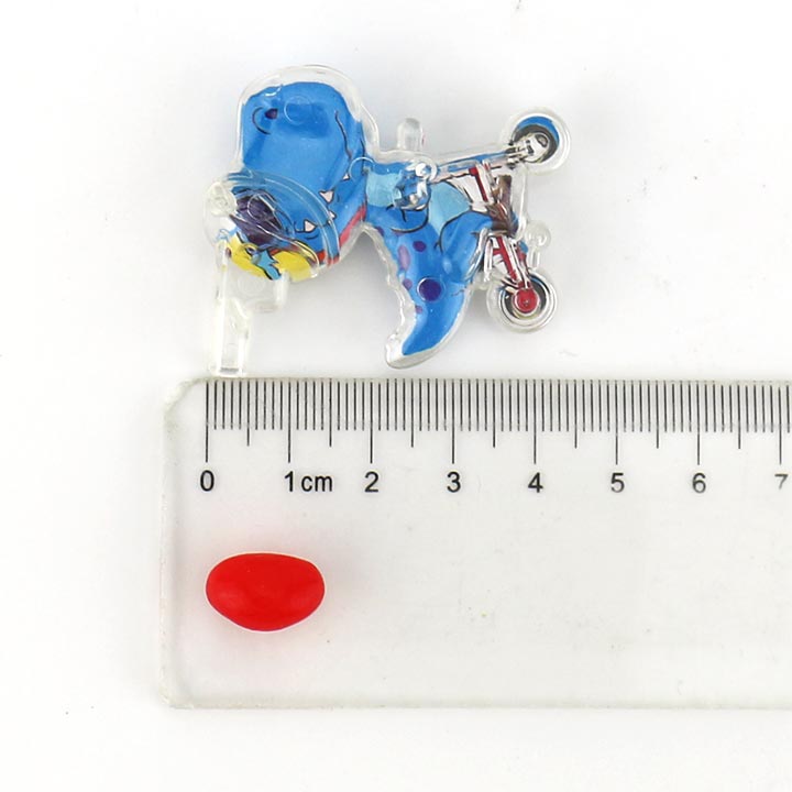Cartoon Dinosaur bicycles shaped whistle toy with jelly bean candy CH-T1306
