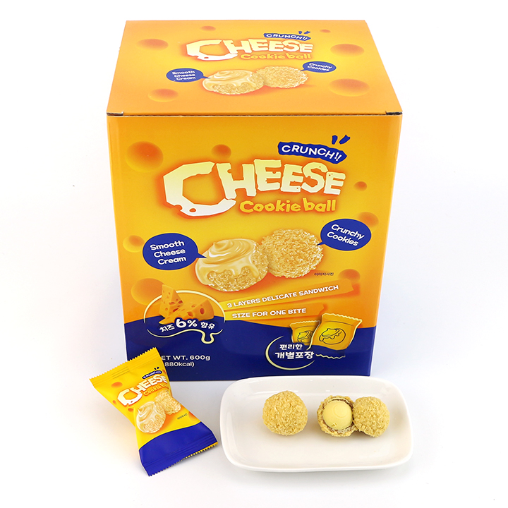 600g boxed Cheese cookies wafer ball with cheese cream filling CH-D125