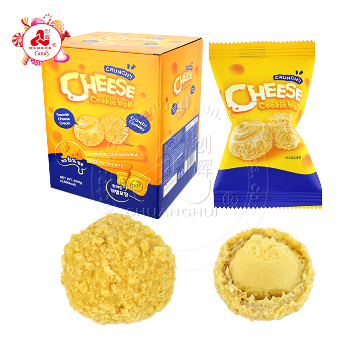 600g boxed Cheese cookies wafer ball with cheese cream filling CH-D125
