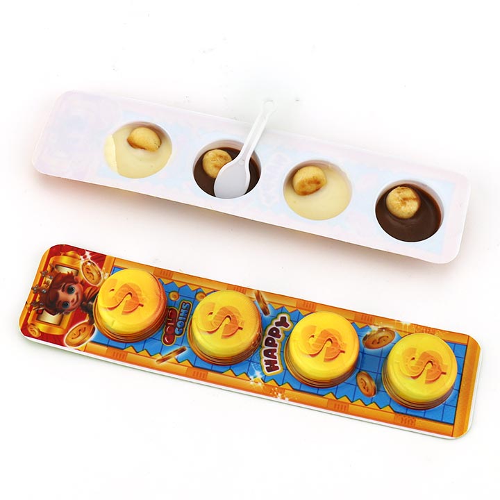 4-in-1 Gold Coin shaped choco biscuits black and white chocolate cookies ball CH-BC129