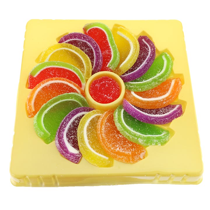 Mix fruits flavor Orange slice and Rose shaped chewy soft gummy candy CH-J589