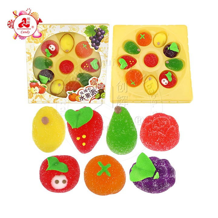 3D assorted Fruits Party shape pectin soft gummy candy CH-J590