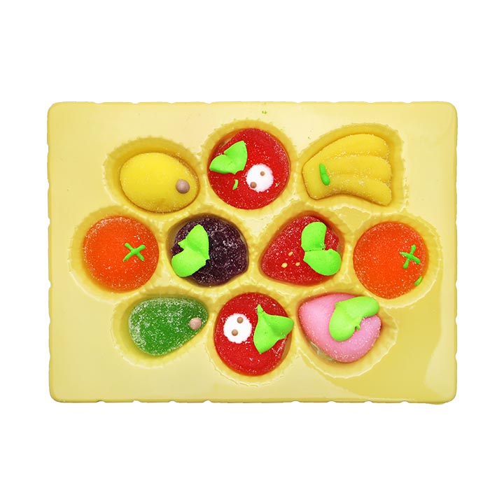Halal 3D assorted fruits shape pectin soft fudge candy CH-J591