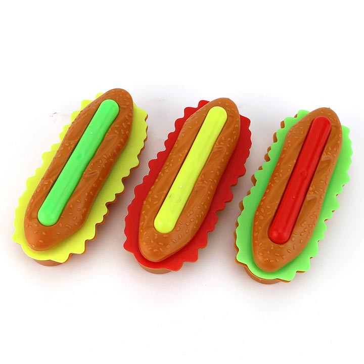Hot dog box gummy candy 3D fast food shaped rubber candy with popping candy CH-J592