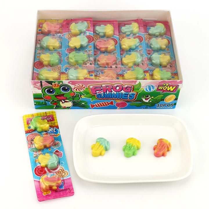 3D cartoon two-color frog shaped soft gummy candy CH-J593