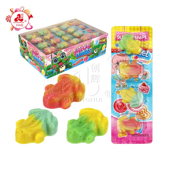 3D cartoon two-color frog shaped soft gummy candy CH-J593