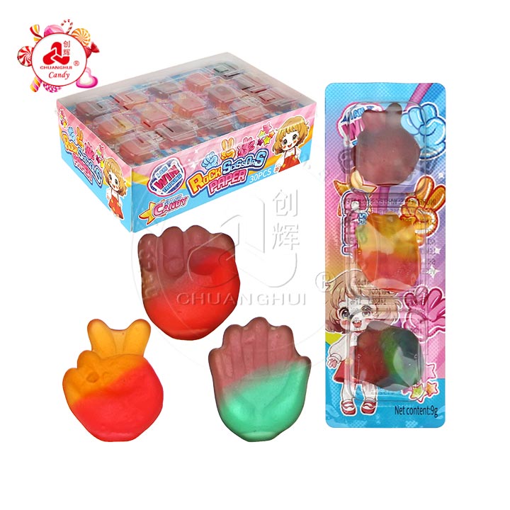 Guessing Game rock paper scissors finger shape soft gummy candy CH-J595