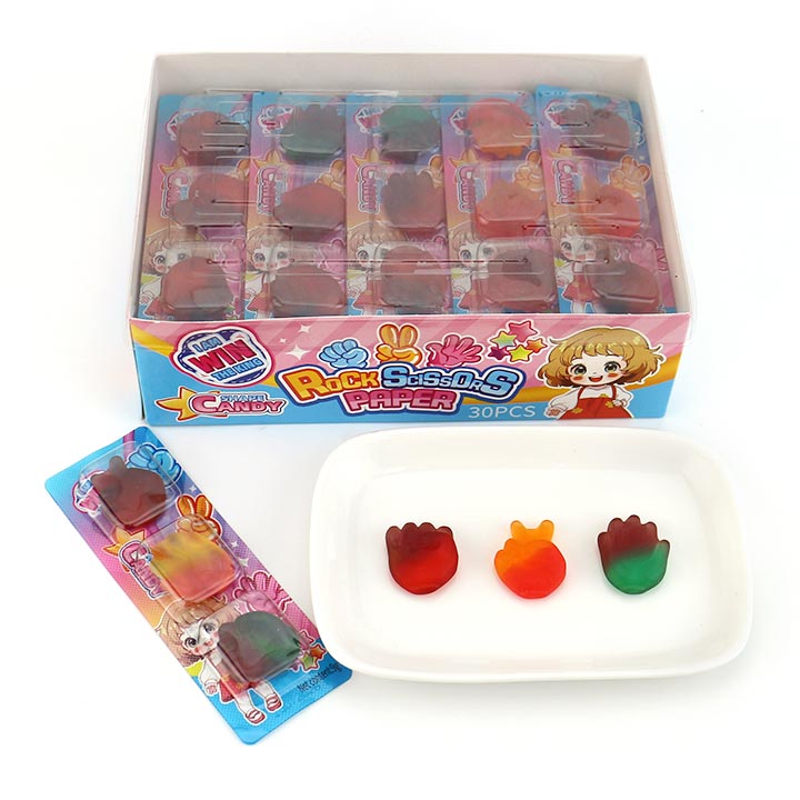 Guessing Game rock paper scissors finger shape soft gummy candy CH-J595