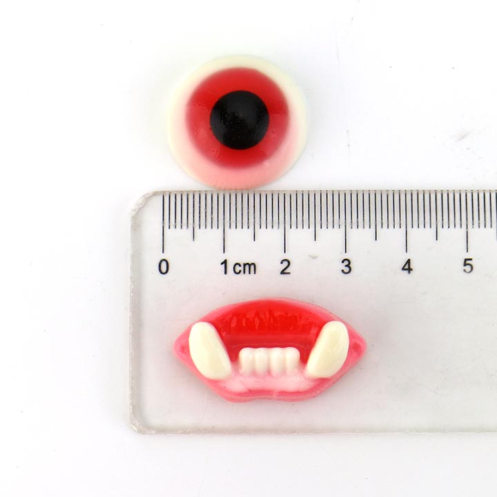 Cartoon Monster eyeballs and teeth shaped soft gummy candy CH-J599