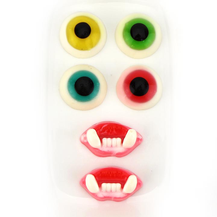 Cartoon Monster eyeballs and teeth shaped soft gummy candy CH-J599