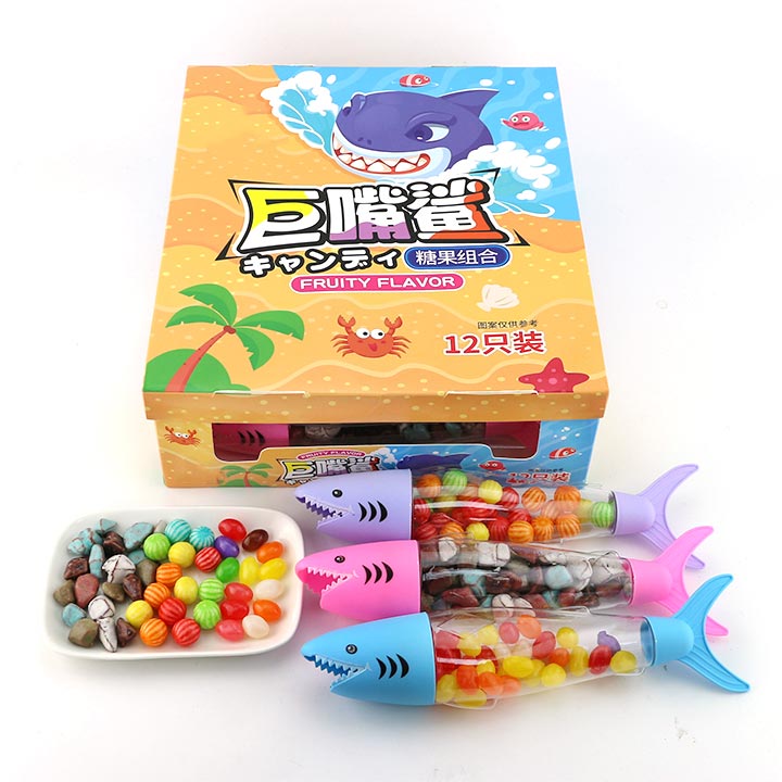Big mouth shark candy with Jelly beans, bubble gum , stone candy CH-N701