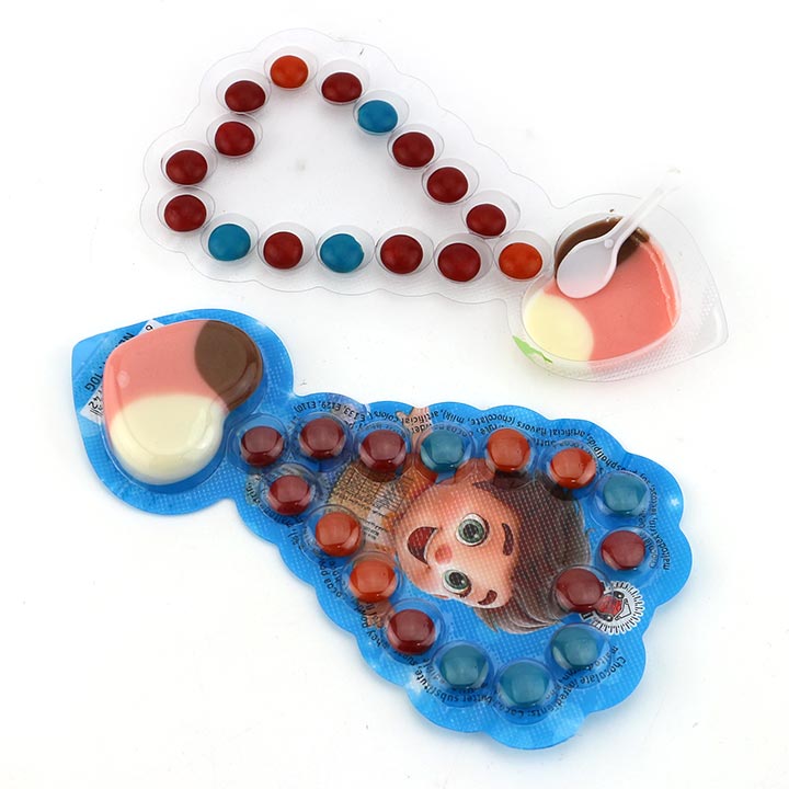 Three color Necklet heart shaped choco jam with chocolate beans CH-BC130