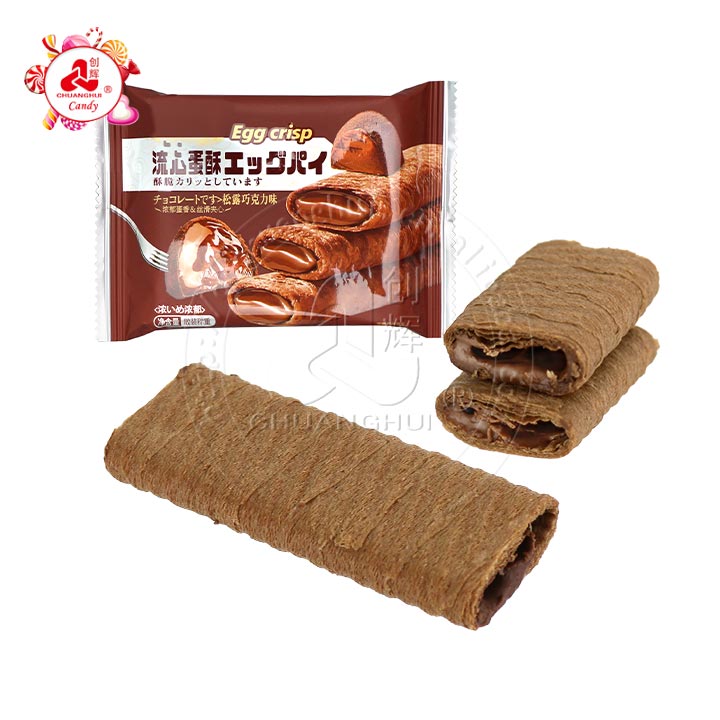 Crispy egg rolls with jam filled chocolate sandwich wafer CH-D126