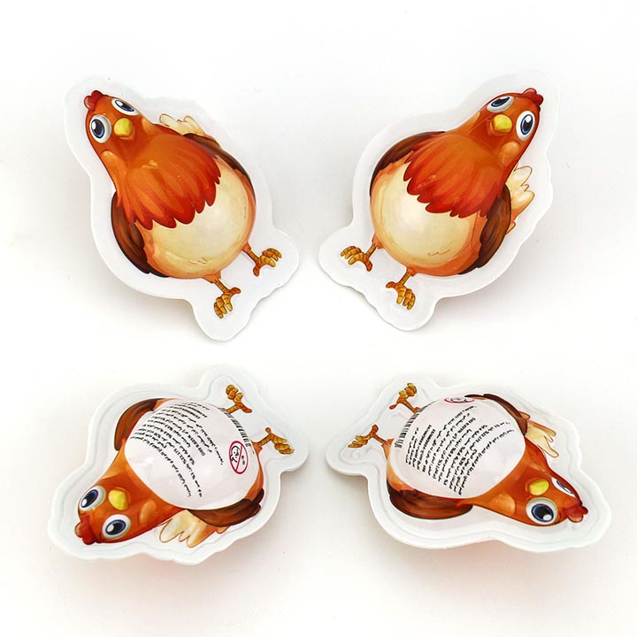 Halal 3D rooster chicken egg soft gummy candy ball with jam filling CH-J551