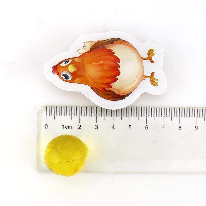 Halal 3D rooster chicken egg soft gummy candy ball with jam filling CH-J551