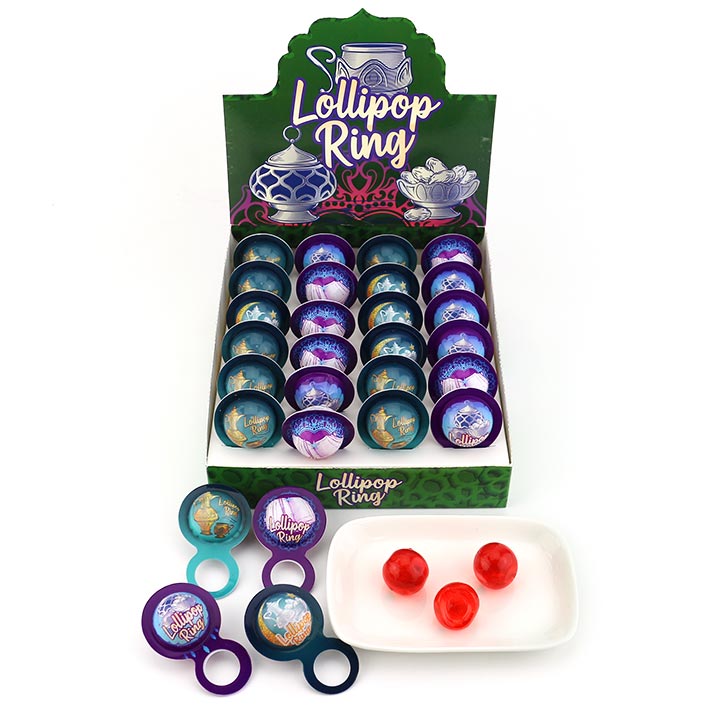 HALAL 3D Lollipop Ring soft gummy candy ball with jam filled CH-J552