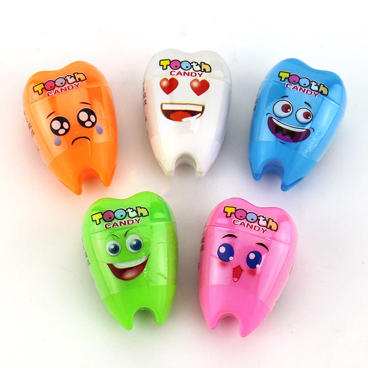 Cartoon Tooth Candy toothbrush pressed tablet candy and sour powder with tattoo sticker CH-N703