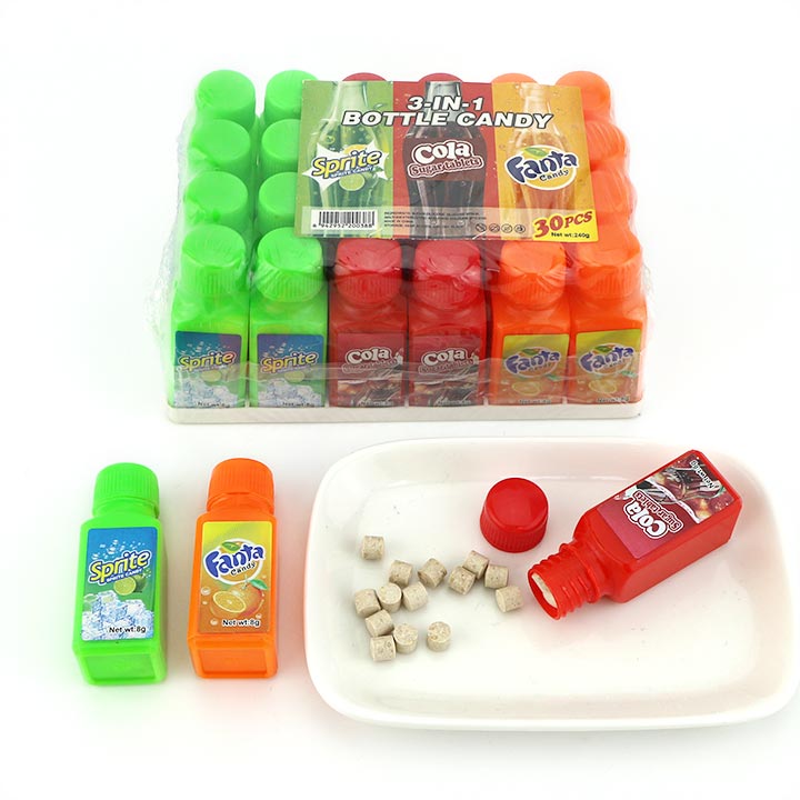 Bottled cola, lemon, orange soda flavored pressed tablet candy CH-N706