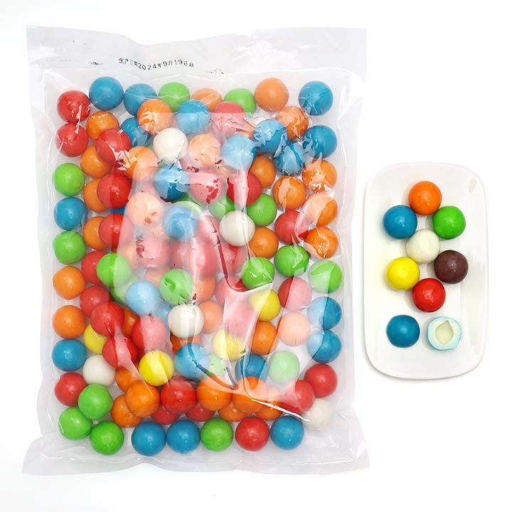 Wholesale colorful big size hollow bubble gum ball candies in bulk CH-S118