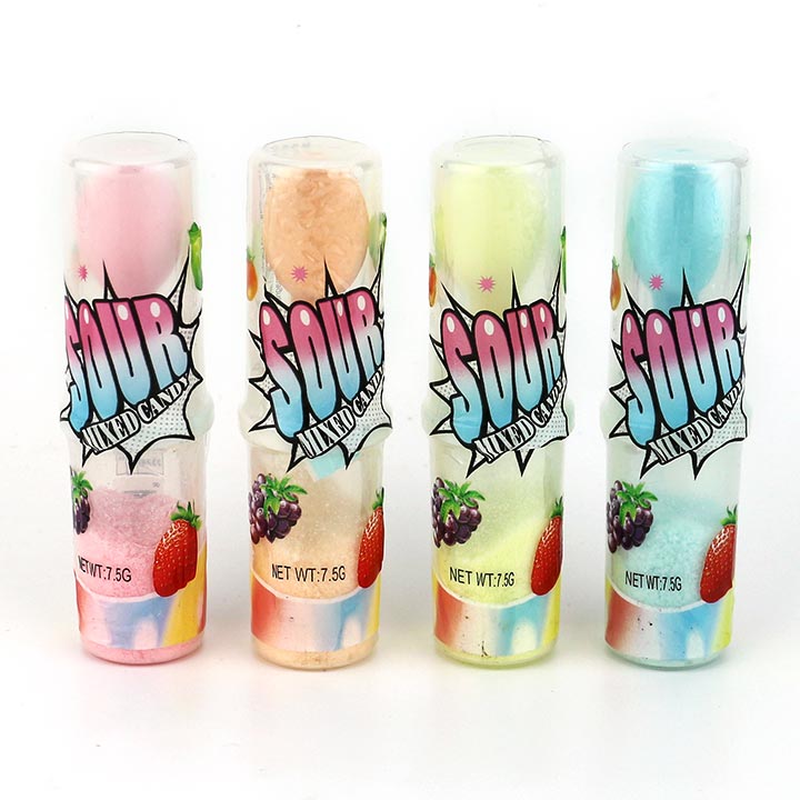 Sour spoon shaped pressed tablet candy with sour powder CH-Z273