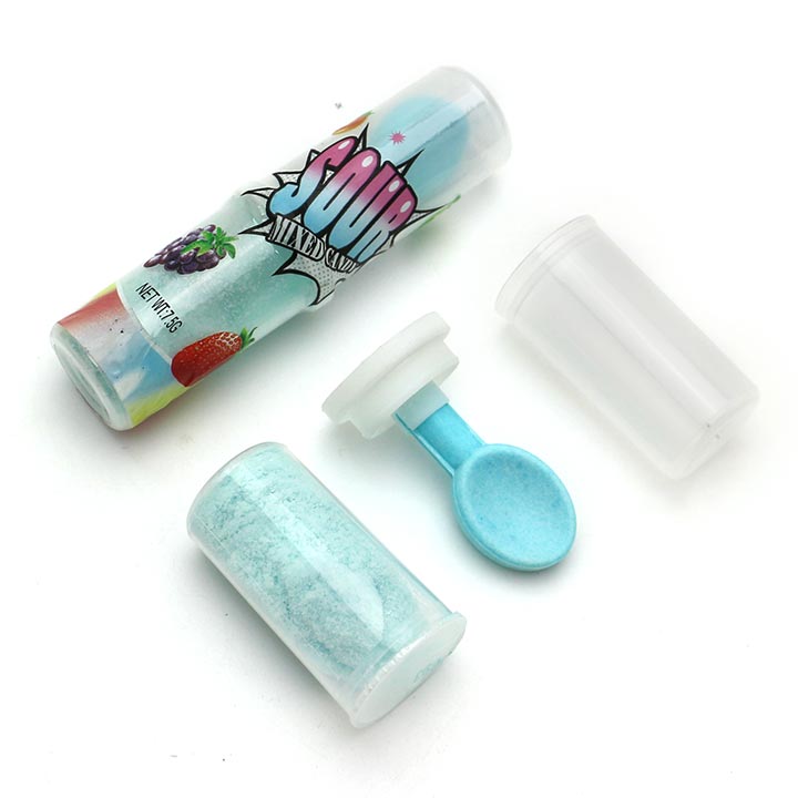 Sour spoon shaped pressed tablet candy with sour powder CH-Z273