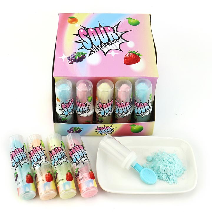 Sour spoon shaped pressed tablet candy with sour powder CH-Z273